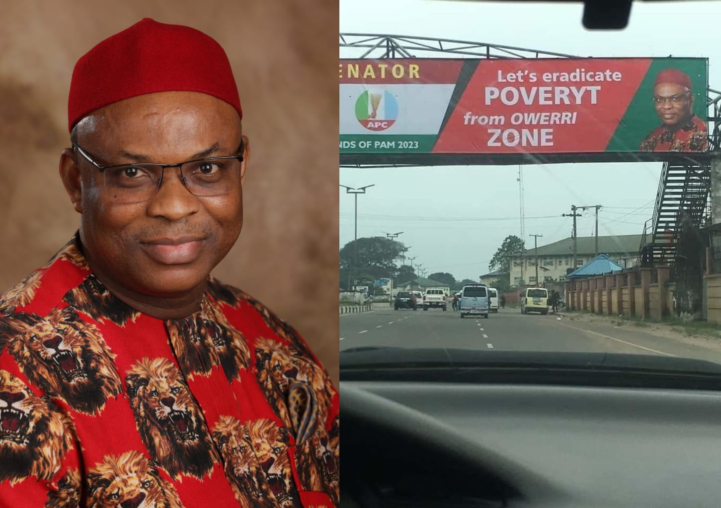 Owerri People Call Out Alex Mbata Over Billboard Typo