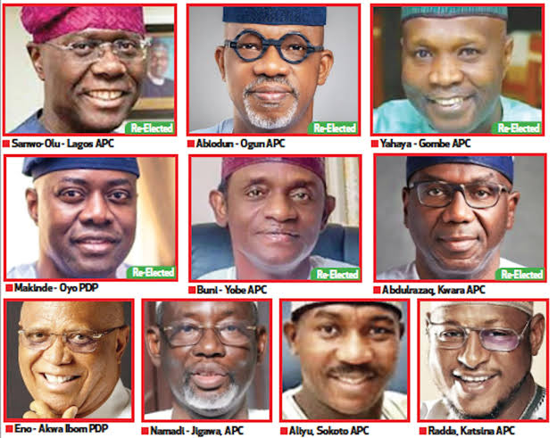 Governorship Elections: Sanwo-Olu, Makinde, Abiodun, AbdulRazaq, Buni, others win